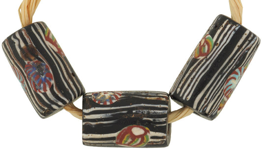 Antique Venetian Millefiori African Trade Beads, Rare Mosaic Glass, 19Mm - alternate view