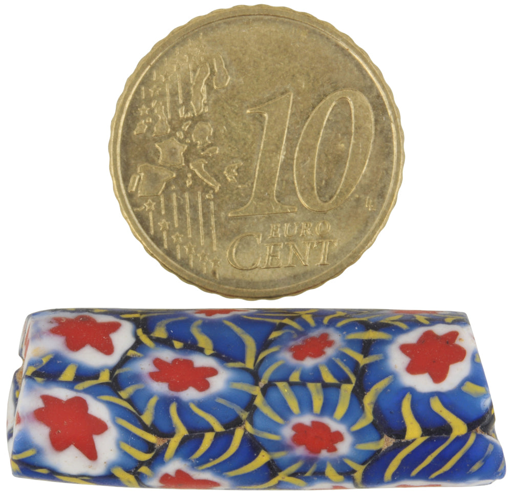 Antique Large Millefiori Venetian Mosaic Glass Trade Bead 32X12Mm - alternate view
