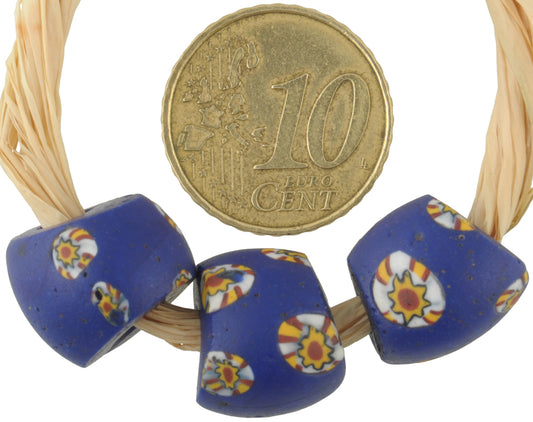 Rare Antique Venetian Millefiori Mosaic Glass African Trade Beads - 14X12Mm - alternate view