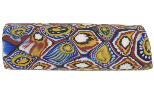 Rare Large Antique Millefiori Venetian Glass Trade Bead, 39X13Mm - alternate view