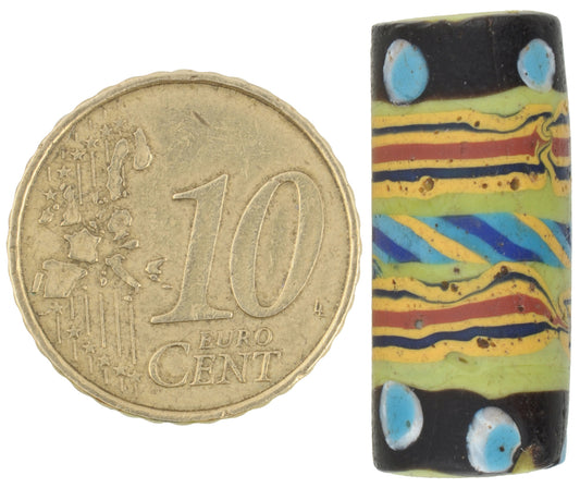 Rare Large Antique Venetian Lampwork African Trade Bead - 25X10Mm - alternate view