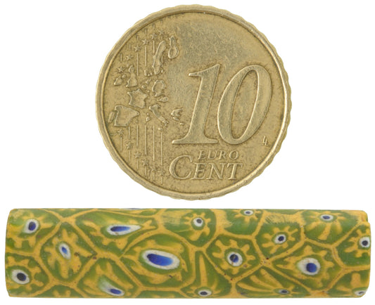 Rare Large Antique Millefiori Venetian Mosaic Glass Trade Bead - African Trade - alternate view