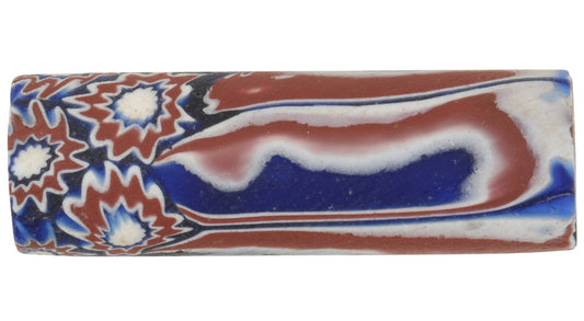 Rare Large Antique Venetian Millefiori Mosaic Glass Trade Bead 37X12Mm - alternate view