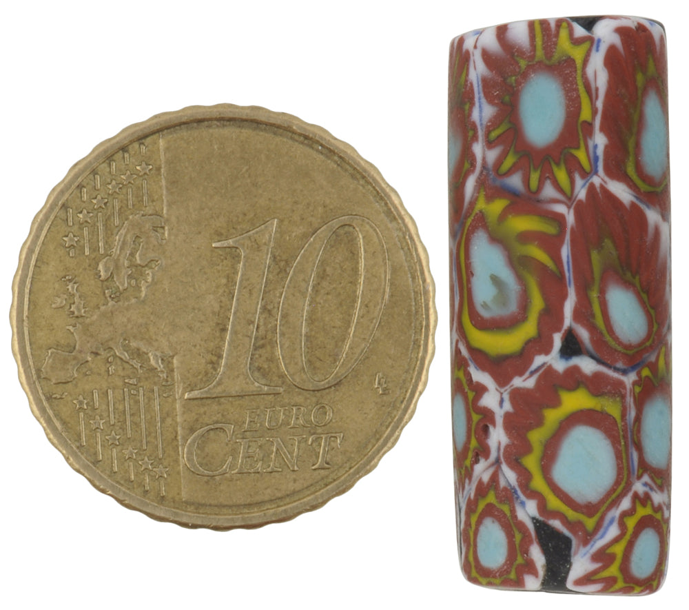 Antique Venetian Millefiori Mosaic Glass Trade Bead - Rare African Trade Beads - alternate view
