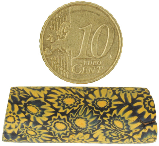 Rare Antique Venetian Millefiori Mosaic Glass Trade Bead - 35X13Mm - alternate view