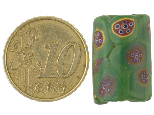 Rare Antique Large Millefiori Mosaic Glass Trade Bead - 19X13Mm - alternate view