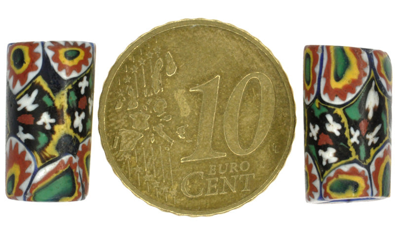 Rare Antique Millefiori Venetian Mosaic Glass Trade Beads - African Trade - alternate view