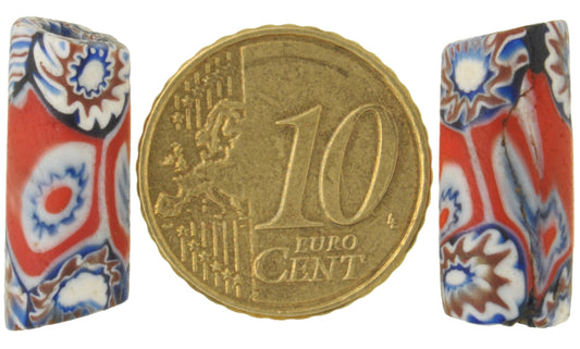 Rare Antique Venetian Millefiori Mosaic Glass Trade Beads, 20Mm Pair - alternate view