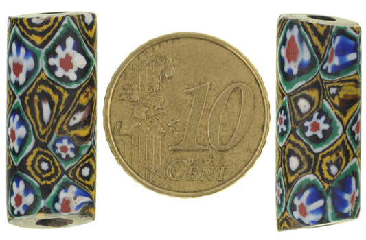 Antique Large Millefiori Venetian Mosaic Glass Trade Beads - African Trade - alternate view