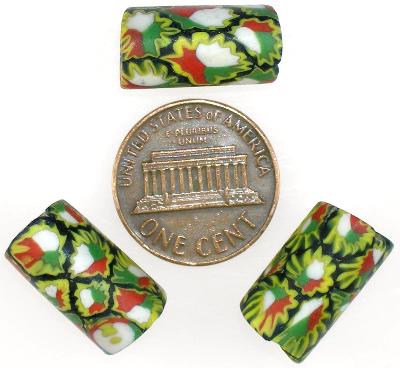 Rare Antique Venetian Millefiori Mosaic African Trade Beads - 17-18Mm - alternate view