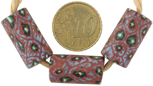 Antique Venetian Millefiori African Trade Beads, Rare Matching Mosaic Glass, 20Mm - alternate view