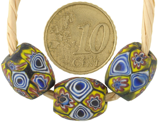 Rare Antique Venetian Oval Millefiori African Trade Beads - 14Mm - alternate view