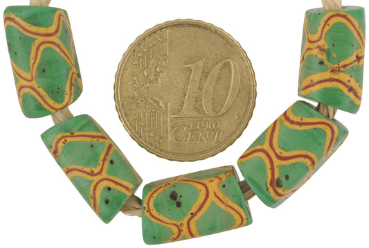 Rare Antique "Rattle Snake" Venetian Lampwork Glass Trade Beads, 1800S - alternate view