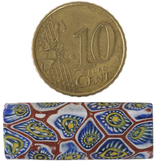 Rare Antique Rectangular Venetian Millefiori African Trade Bead - 30X12Mm - alternate view