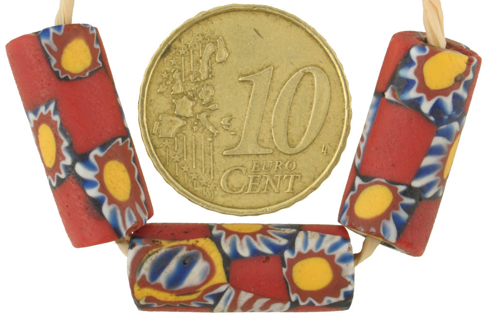 Rare Antique Venetian Millefiori Mosaic Glass Trade Beads - African Trade - alternate view