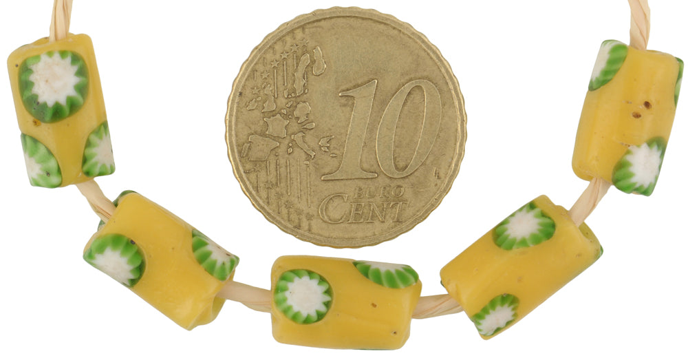 Antique Venetian Millefiori African Trade Beads 11-12X7Mm - alternate view