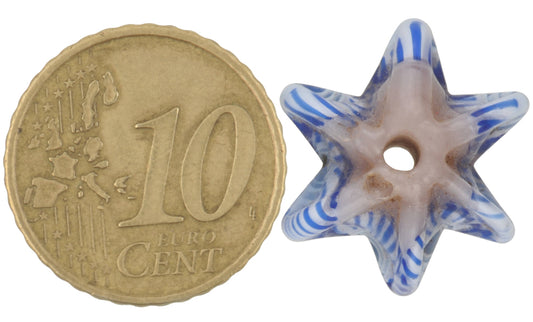 Rare Antique Large Star Venetian Millefiori Mosaic Glass Trade Bead - alternate view