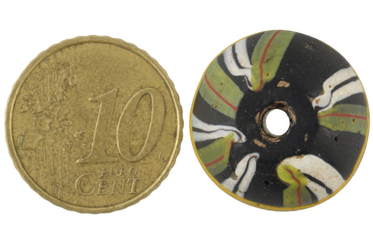 Rare Black Bicone "King" Antique Venetian Lampwork Trade Bead - alternate view