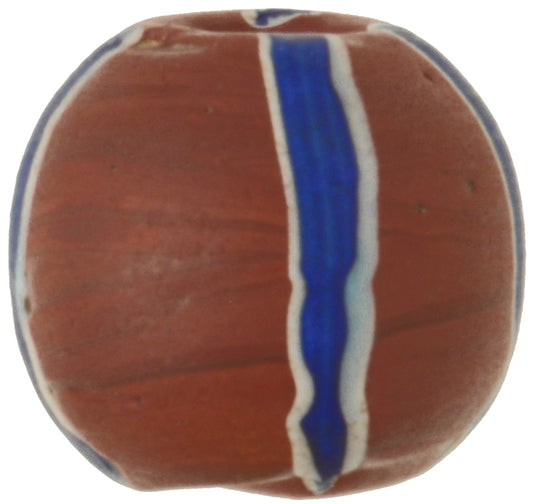 Antique Large Striped Brick Venetian Wound Glass Trade Bead, 16Mm - alternate view