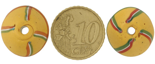 Antique Yellow Bicone "King" Venetian Glass Trade Beads, 16Mm - alternate view