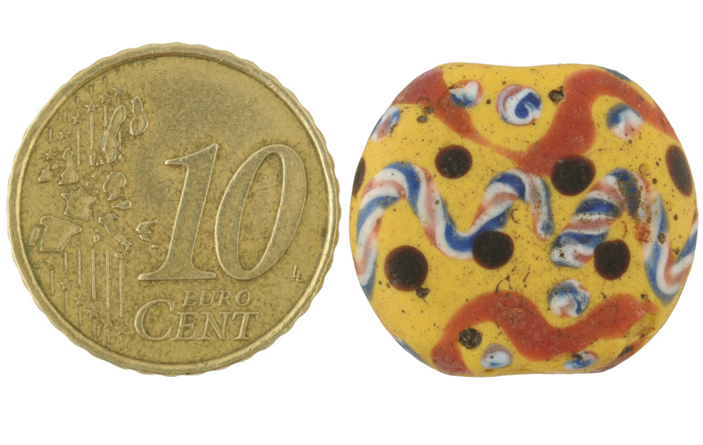 Rare Old Tabular Venetian Lampwork Trade Bead, African Fancy Glass Bead - alternate view