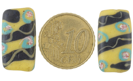 Rare Antique Venetian Fancy Tabular Glass Trade Beads - 22Mm - alternate view