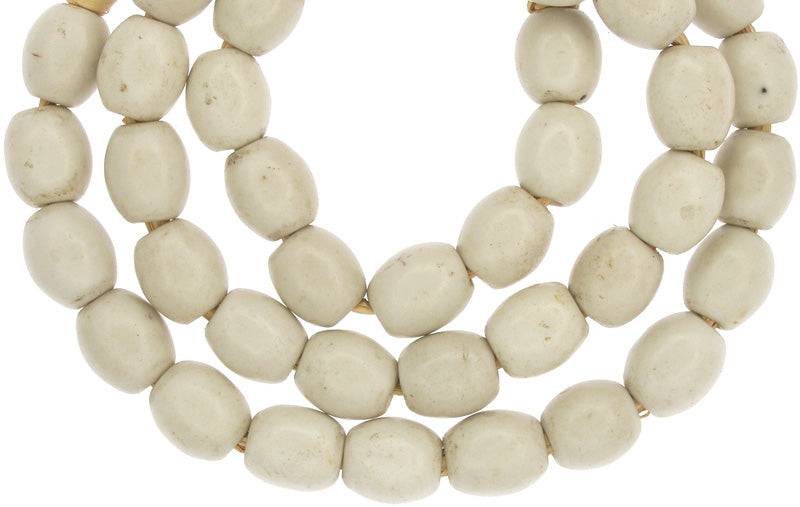 Old Large Oval Bohemian Glass Trade Beads - Vintage Czech Beads - alternate view