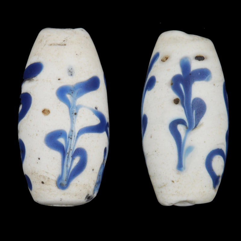 Rare Dutch Delft Venetian Wound Glass Trade Beads - 16X8Mm