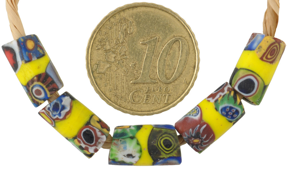 Rare Antique Banded Multimurrine Venetian Millefiori Beads - alternate view