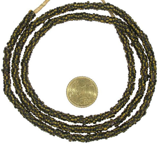 Antique Yellow Jacket Chevron Beads - 4-Layer Venetian Strand - alternate view