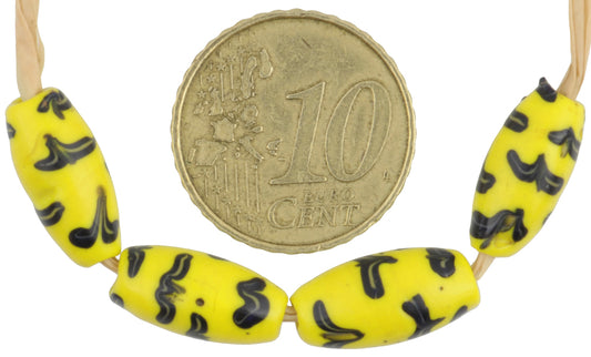 Antique Venetian Lampwork Glass Trade Beads With Trail Decoration - 14Mm - alternate view