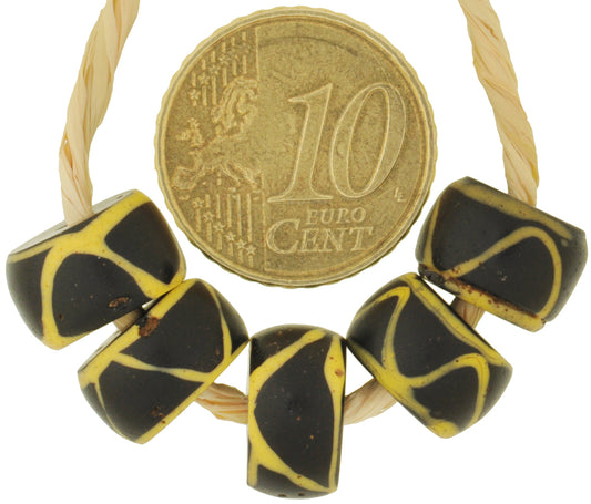 Rare Old Rattlesnake Venetian Lampwork Beads - Antique Glass African Trade Beads - alternate view