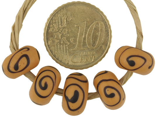 Rare Large Yellow Venetian Lampwork Glass Trade Beads - Late 1800S - alternate view