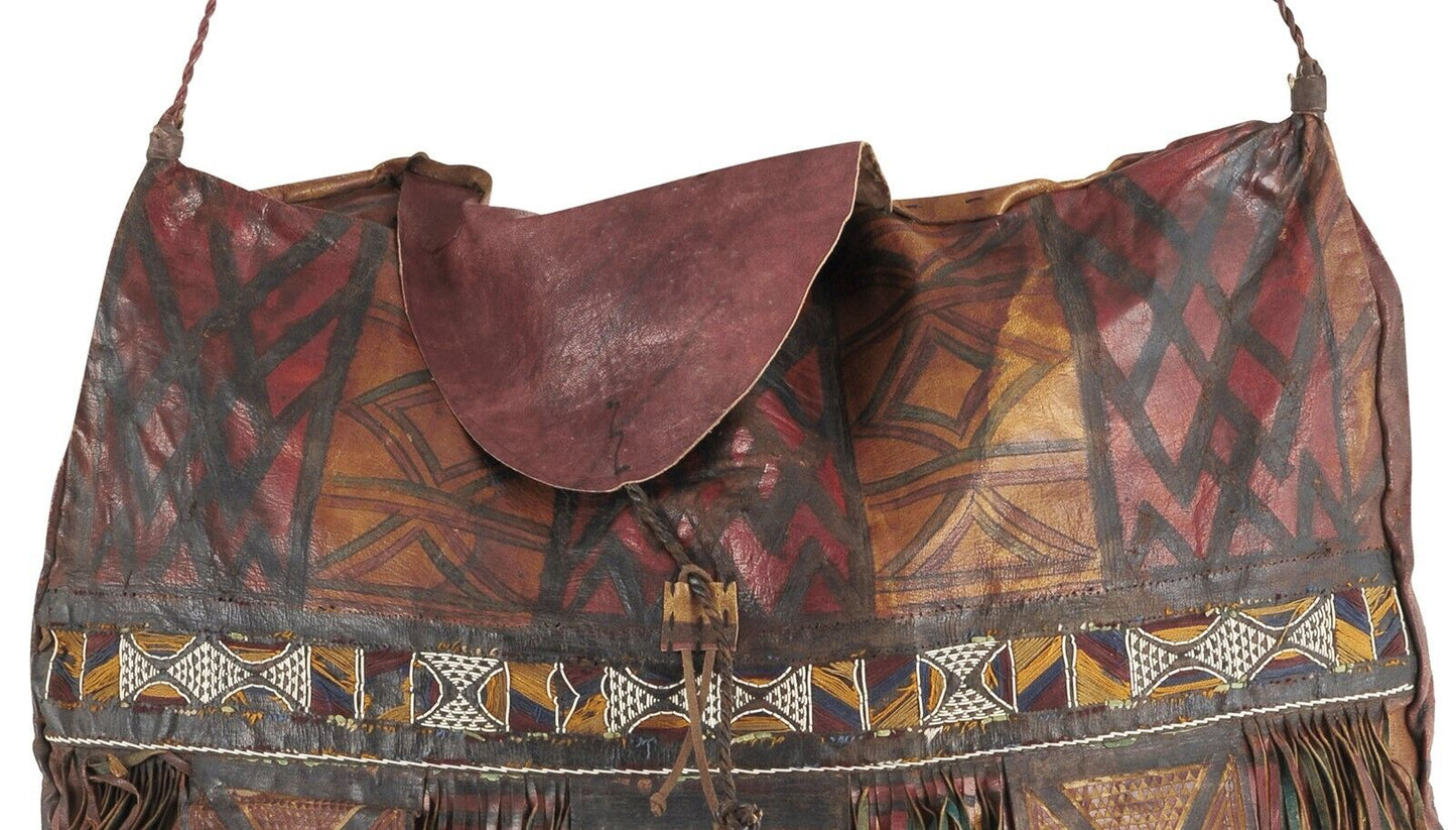 Tuareg Leather Camel Bag Niger Peul Fula African Sahara - alternate view
