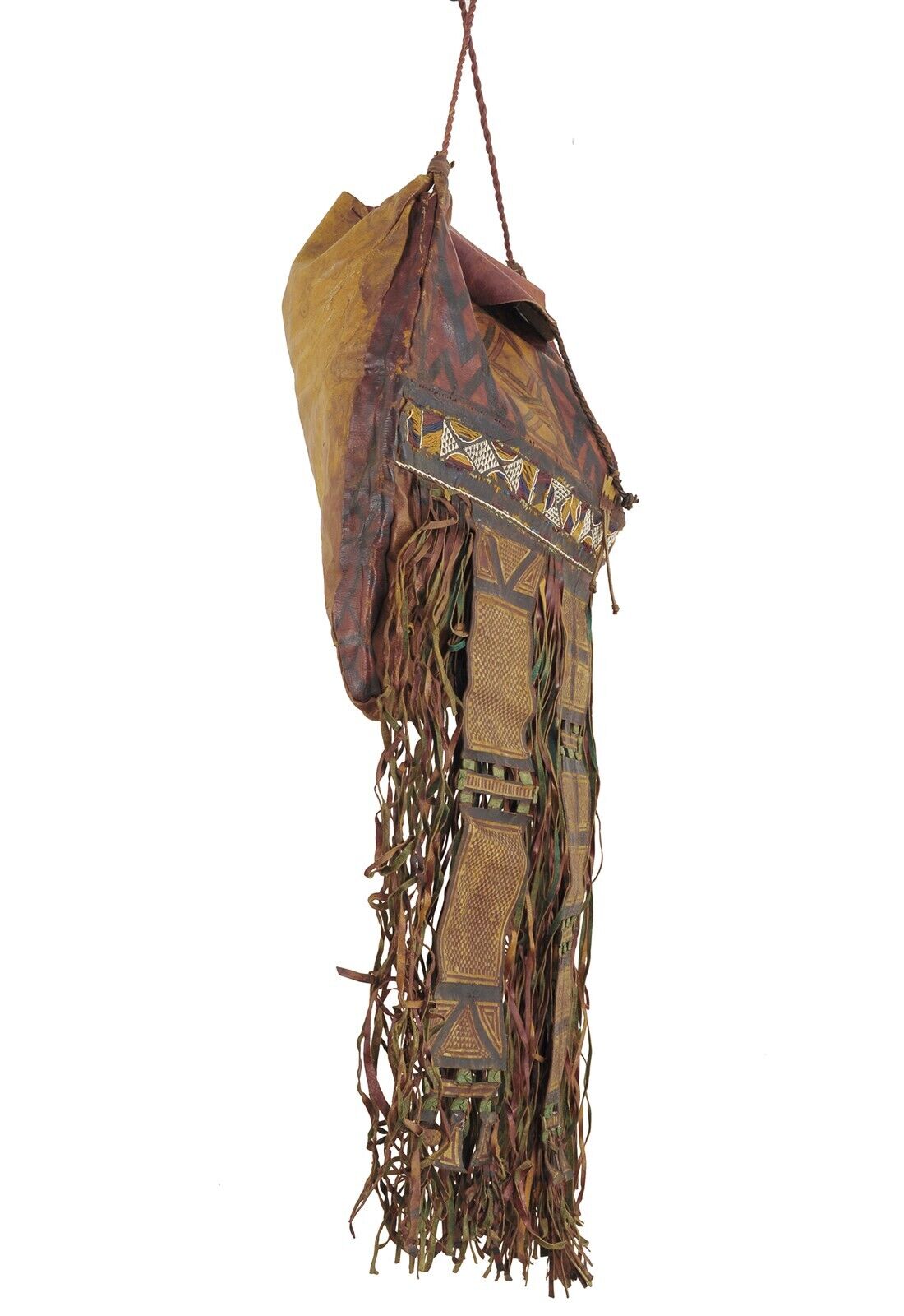 Tuareg Leather Camel Bag Niger Peul Fula African Sahara - product focus