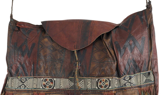 Authentic Old Tuareg Leather Bag – Sahara Tribal Nomad Artwork