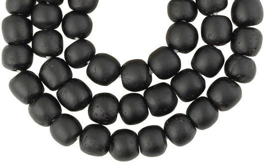 Beautiful 12-13Mm Ghanaian Krobo Glass Beads - African Trade Beads - alternate view