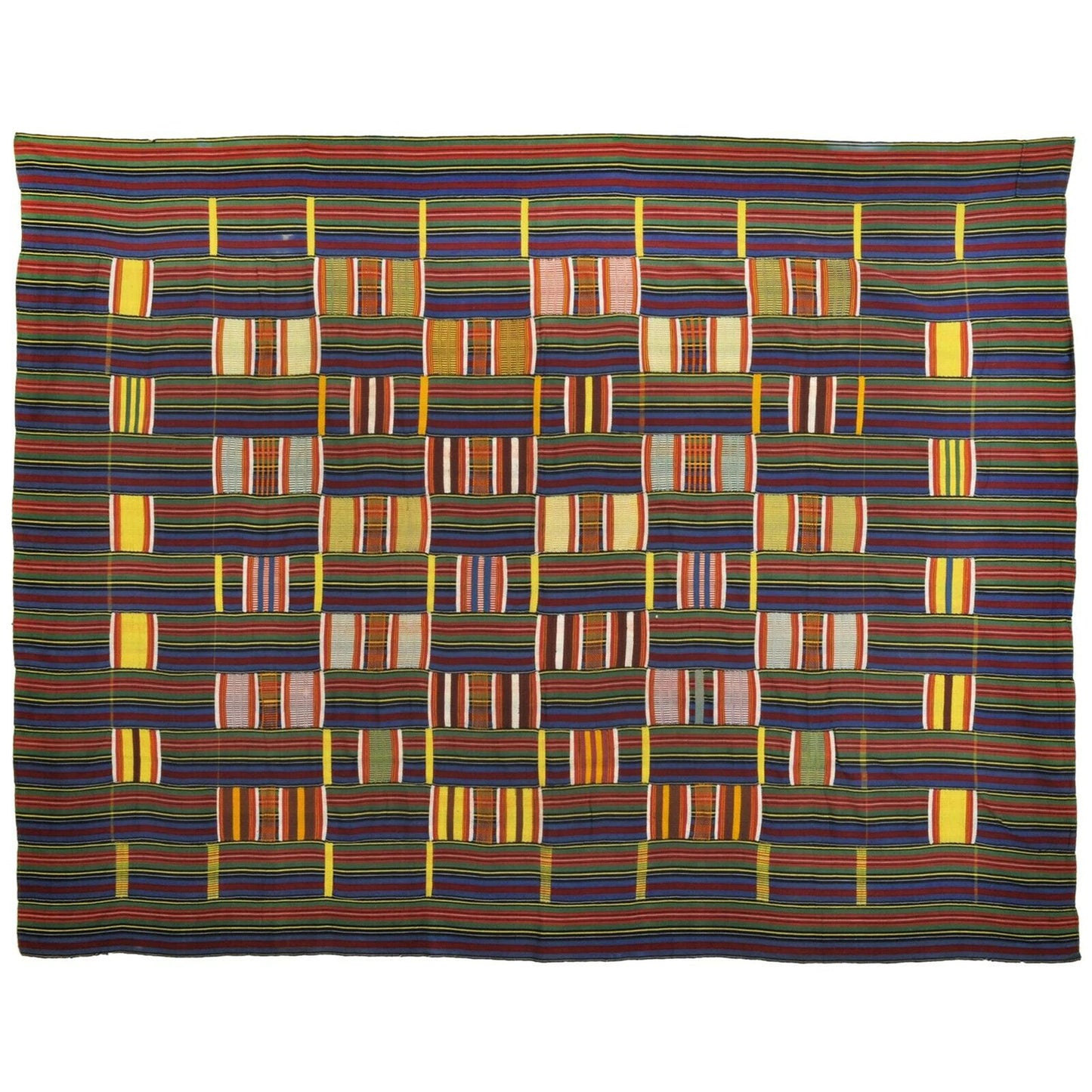 Authentic 1960s Handwoven Ewe Kente Cloth – Woman Size 68″×52″