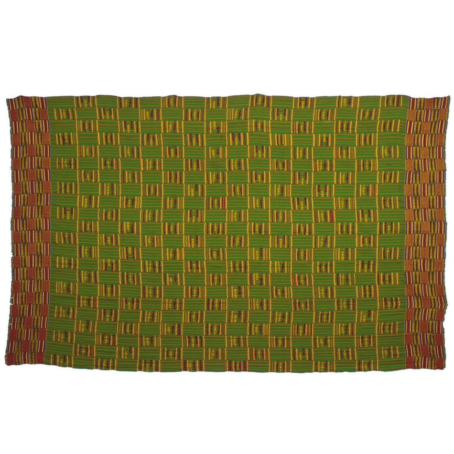Handwoven Ashanti Kente MAN‑Size Vintage 1960s – Ghana Ceremonial Cloth