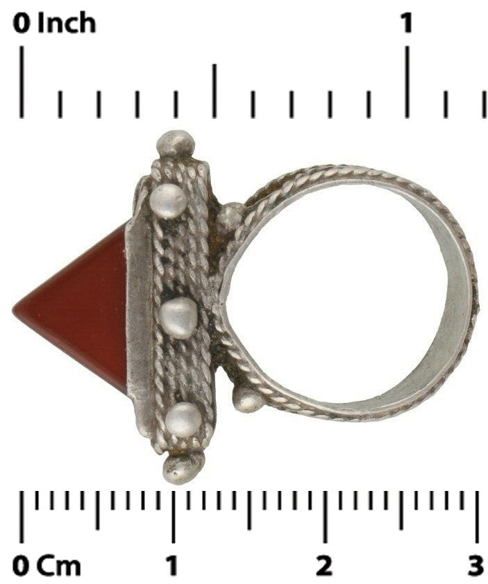 African Tuareg Jewelry Silver Ring Old Art Tribal Berber Niger Mali West Africa - close-up