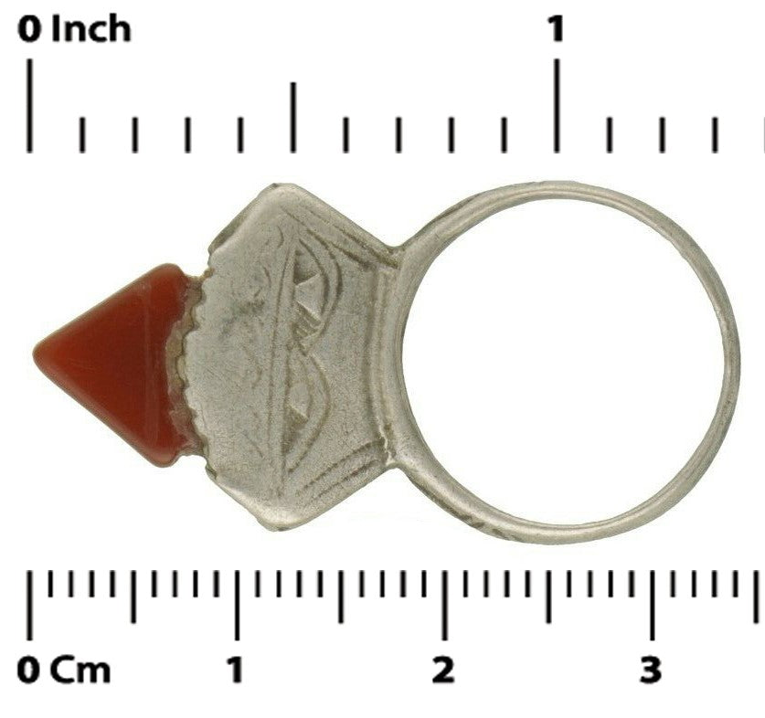 Old Tuareg Silver Ring Jewelry African Niger Mali Berber Ethnic Boho Art - close-up