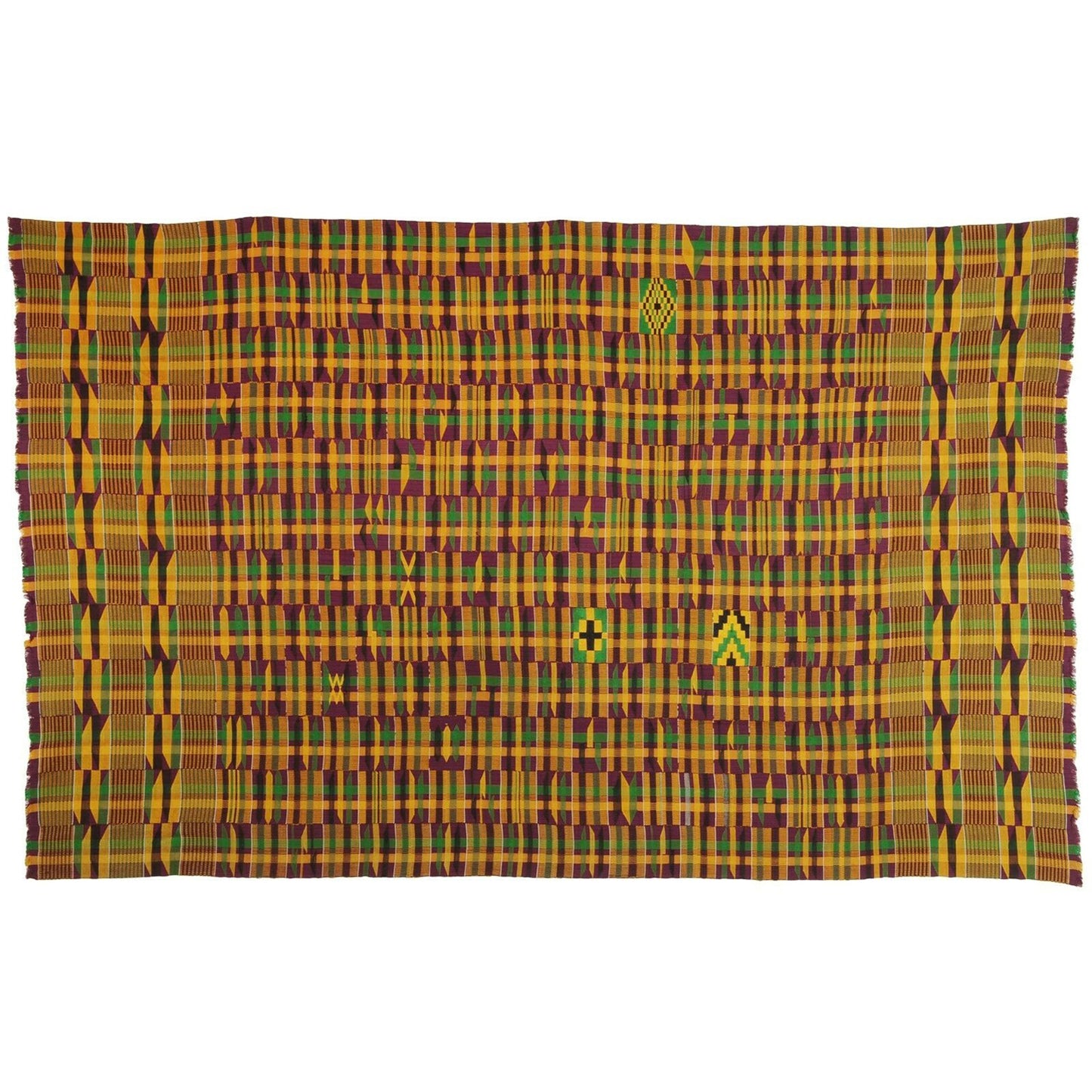 Handwoven Ashanti Kente Woman Cloth – Vintage Ghanaic Art (75″ × 46″)
