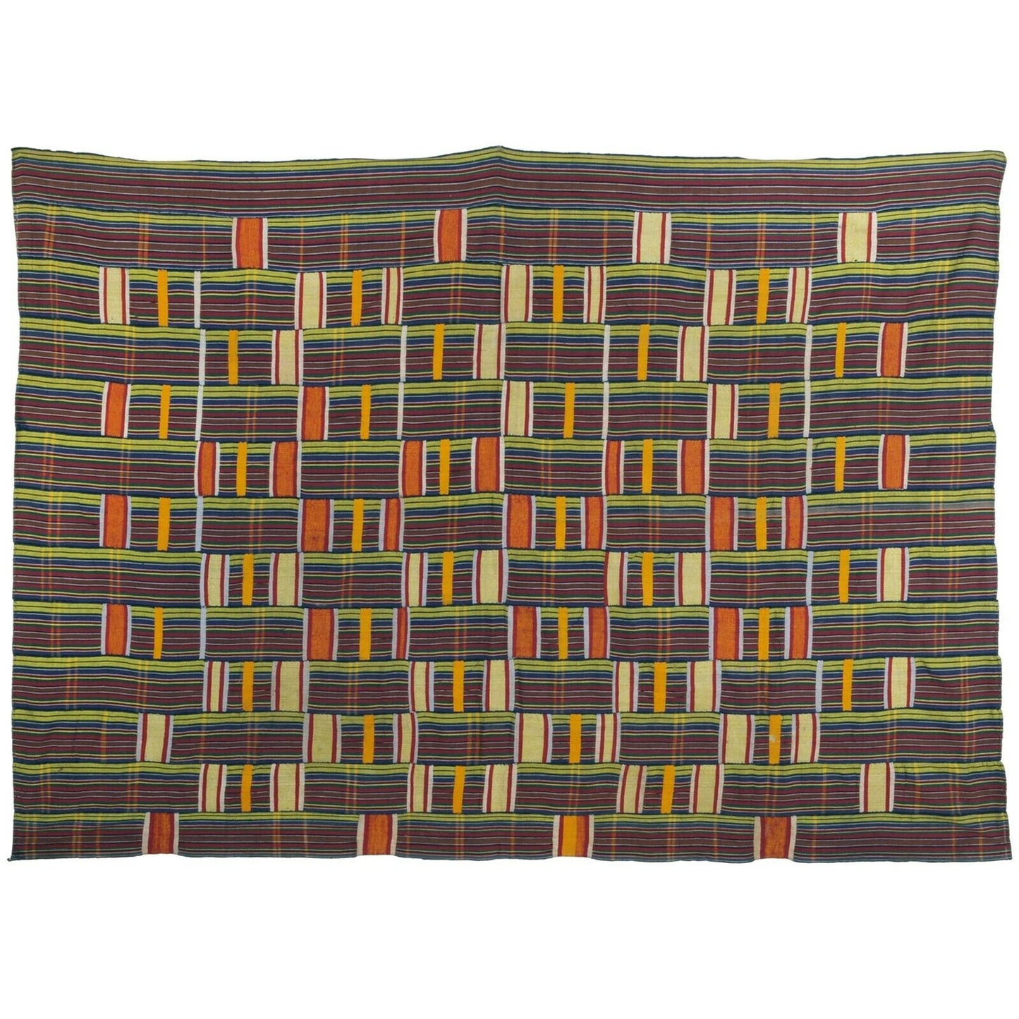 Vintage 1960s Handwoven Ewe Kente Cloth – Woman Size (170 × 124 cm)