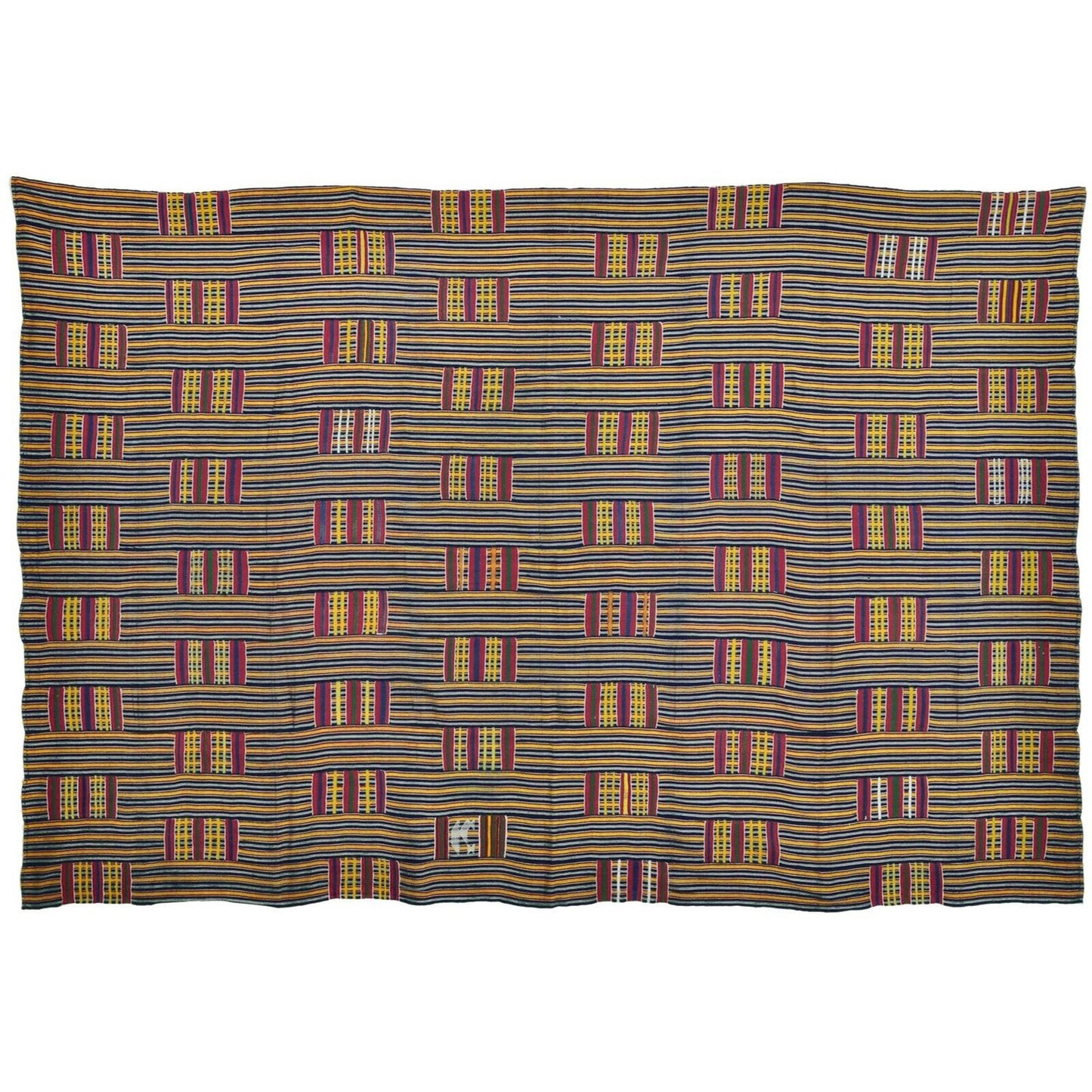 Ewe Ghana Kente Cloth Old African Hand Woven Textile Home Art Decoration