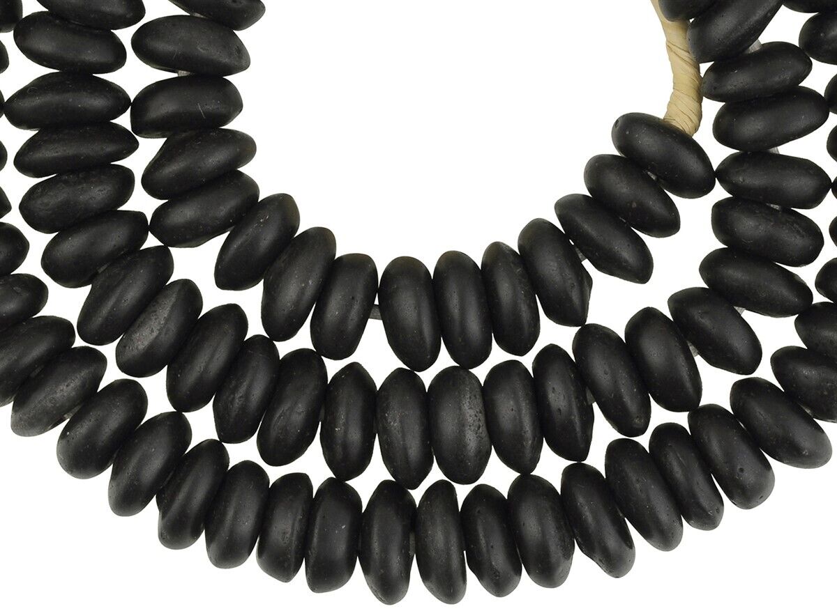 Authentic African Trade Krobo Glass Beads - 12-14Mm, 24.5" Strand - alternate view