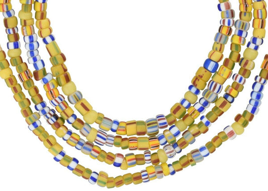 Antique Old Venetian Drawn Seed Glass Beads – Strand of 2–4 mm Trade Beads