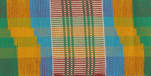 Authentic Handwoven Kente Scarf - Traditional Ghanaian Kente Stole - alternate view