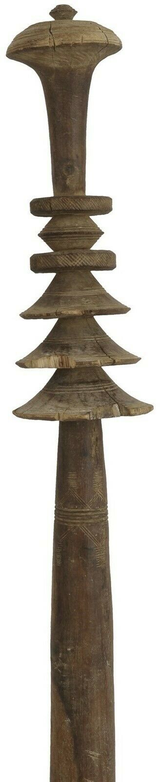 Old Tuareg Wood Tent Post Pole African Authentic Sahara Nomad Niger Mali Art - close-up