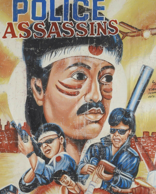 Unique Police Assassins Hand-Painted Movie Poster From Ghana - alternate view