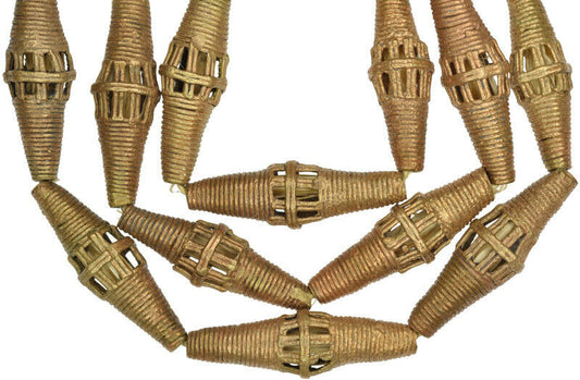 Ghanaian Ashanti Handmade Brass Beads - Large & Unique - alternate view